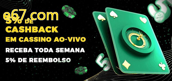 Promoções do cassino ao Vivo e67.com